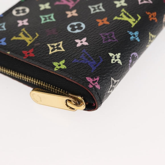 LOUIS VUITTON Monogram Multicolor Zippy Coin Purse Black M93740 LV Auth fm4871