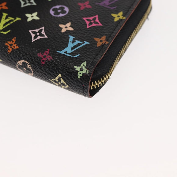 LOUIS VUITTON Monogram Multicolor Zippy Coin Purse Black M93740 LV Auth fm4871