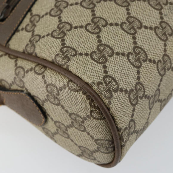 GUCCI GG Supreme Web Sherry Line Bag PVC Beige Gold 98 02 005 Auth fm4874