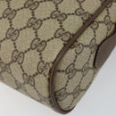 GUCCI GG Supreme Web Sherry Line Bag PVC Beige Gold 98 02 005 Auth fm4874-16