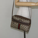 GUCCI GG Supreme Web Sherry Line Bag PVC Beige Gold 98 02 005 Auth fm4874-23