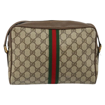 GUCCI GG Supreme Web Sherry Line Bag PVC Beige Gold 98 02 005 Auth fm4874 - 0