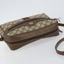 GUCCI GG Supreme Web Sherry Line Bag PVC Beige Gold 98 02 005 Auth fm4874-6