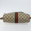 GUCCI GG Supreme Web Sherry Line Bag PVC Beige Gold 98 02 005 Auth fm4874-5