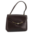 GUCCI Shoulder Bag Leather Brown Gold Auth fm4876-1