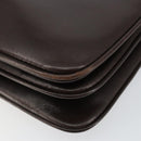 GUCCI Shoulder Bag Leather Brown Gold Auth fm4876-10