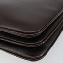 GUCCI Shoulder Bag Leather Brown Gold Auth fm4876-12