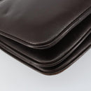 GUCCI Shoulder Bag Leather Brown Gold Auth fm4876-13