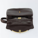 GUCCI Shoulder Bag Leather Brown Gold Auth fm4876-15