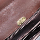 GUCCI Shoulder Bag Leather Brown Gold Auth fm4876-16
