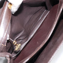 GUCCI Shoulder Bag Leather Brown Gold Auth fm4876-17