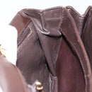 GUCCI Shoulder Bag Leather Brown Gold Auth fm4876-18