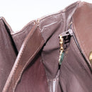 GUCCI Shoulder Bag Leather Brown Gold Auth fm4876-19