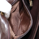 GUCCI Shoulder Bag Leather Brown Gold Auth fm4876-20