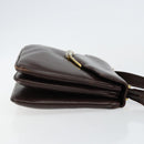 GUCCI Shoulder Bag Leather Brown Gold Auth fm4876-4