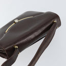 GUCCI Shoulder Bag Leather Brown Gold Auth fm4876-6