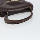 GUCCI Shoulder Bag Leather Brown Gold Auth fm4876-7