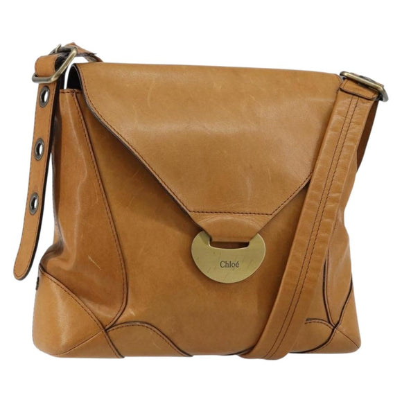 Chloe Shoulder Bag Leather Beige Auth fm4877