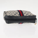 GUCCI GG Supreme Sherry Line Clutch Bag Red Navy 63 01 012 Auth fm4879-5
