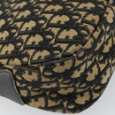 Christian Dior Trotter Canvas Shoulder Bag Navy Gold Auth fm4881-16