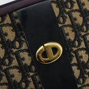 Christian Dior Trotter Canvas Shoulder Bag Navy Gold Auth fm4881-17
