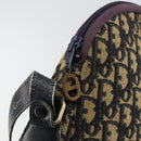 Christian Dior Trotter Canvas Shoulder Bag Navy Gold Auth fm4881-10