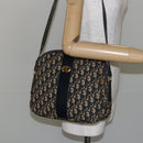 Christian Dior Trotter Canvas Shoulder Bag Navy Gold Auth fm4881-20