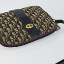 Christian Dior Trotter Canvas Shoulder Bag Navy Gold Auth fm4881-6