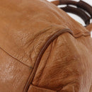 Chloe Etel Hand Bag Leather 2way Beige Gold Auth fm4883-17