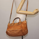 Chloe Etel Hand Bag Leather 2way Beige Gold Auth fm4883-24