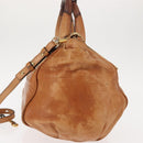 Chloe Etel Hand Bag Leather 2way Beige Gold Auth fm4883-4