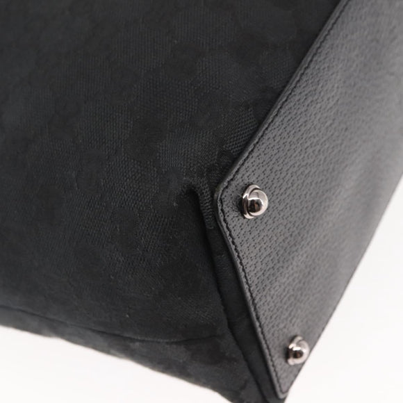 GUCCI GG Canvas Tote Bag Black Gold 120836 Auth fm4884