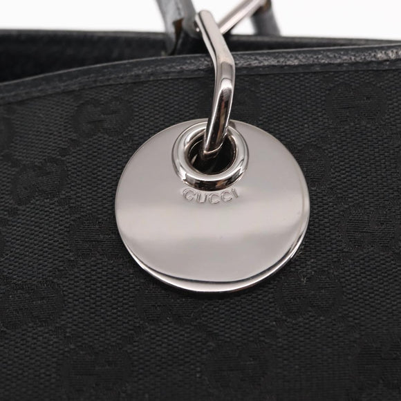 GUCCI GG Canvas Tote Bag Black Gold 120836 Auth fm4884
