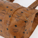 MCM Logogram Vicetos Tote Bag PVC Leather Brown Gold Auth fm4885-9