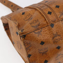 MCM Logogram Vicetos Tote Bag PVC Leather Brown Gold Auth fm4885-14