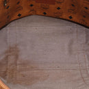 MCM Logogram Vicetos Tote Bag PVC Leather Brown Gold Auth fm4885-11