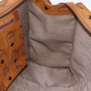 MCM Logogram Vicetos Tote Bag PVC Leather Brown Gold Auth fm4885-17