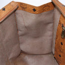 MCM Logogram Vicetos Tote Bag PVC Leather Brown Gold Auth fm4885-18