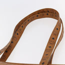 MCM Logogram Vicetos Tote Bag PVC Leather Brown Gold Auth fm4885-8