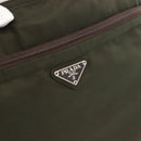 PRADA Tote Bag Nylon Khaki Silver Auth fm4887-14