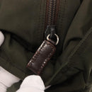 PRADA Tote Bag Nylon Khaki Silver Auth fm4887-16