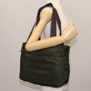 PRADA Tote Bag Nylon Khaki Silver Auth fm4887-23