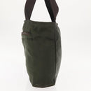 PRADA Tote Bag Nylon Khaki Silver Auth fm4887-4