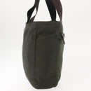 PRADA Tote Bag Nylon Khaki Silver Auth fm4887-5