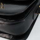 CELINE Horse Carriage Shoulder Bag Leather Black Gold Auth fm4892-10