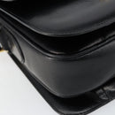 CELINE Horse Carriage Shoulder Bag Leather Black Gold Auth fm4892-11