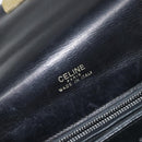 CELINE Horse Carriage Shoulder Bag Leather Black Gold Auth fm4892-15
