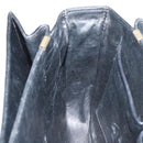 CELINE Horse Carriage Shoulder Bag Leather Black Gold Auth fm4892-18