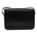 CELINE Horse Carriage Shoulder Bag Leather Black Gold Auth fm4892-3