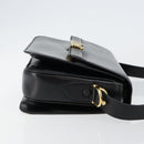 CELINE Horse Carriage Shoulder Bag Leather Black Gold Auth fm4892-4